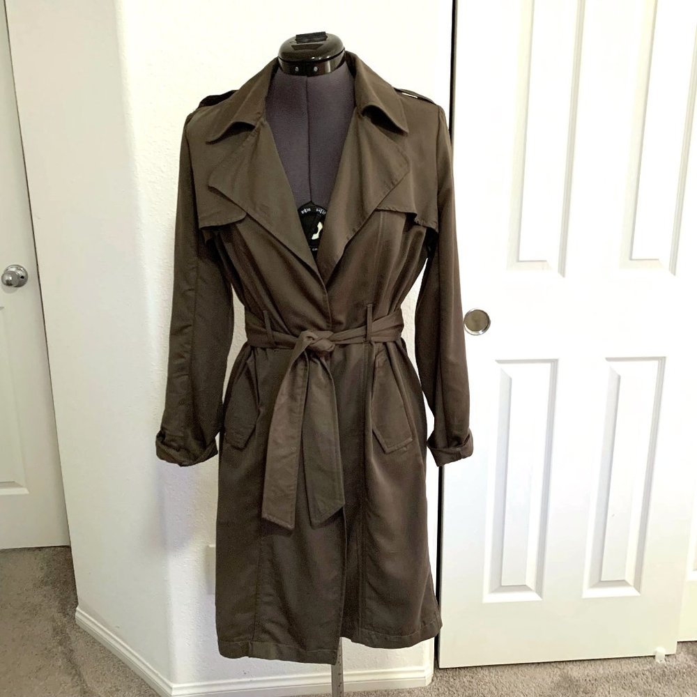 New York & Company Olive Trench Coat